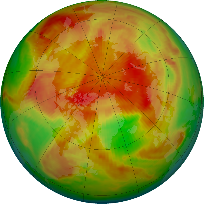 Arctic ozone map for 09 April 1986